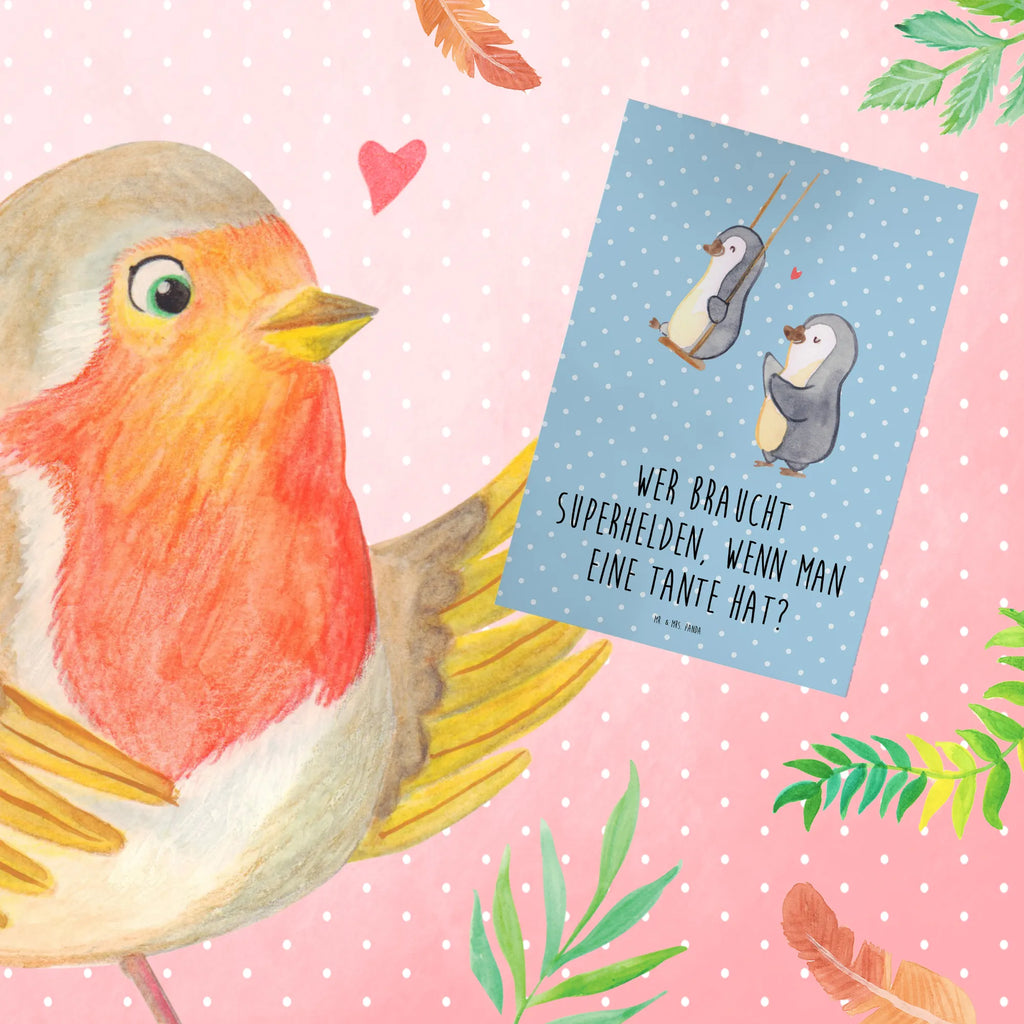 Greetings card Wer braucht Superhelden, wenn man eine Tante hat? Karte, Ansichtskarten, Einladungskarte, Klappkarte, Hochzeitskarte, Glückwunschkarte, Geburtstagskarte, Grußkarte, Familie, Vatertag, Muttertag, Bruder, Schwester, Mama, Papa, Oma, Opa