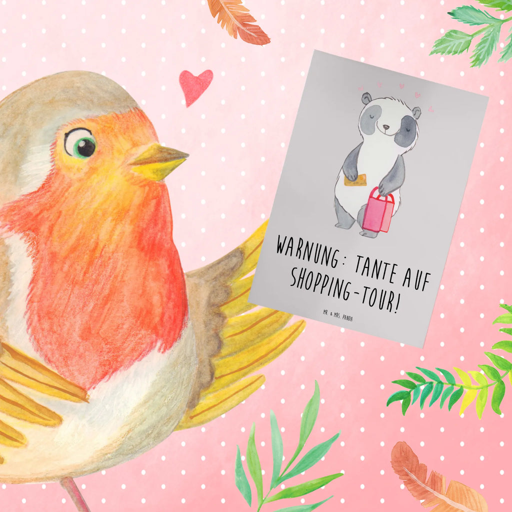 Greetings card Warnung: Tante auf Shopping-Tour! Ansichtskarten, Klappkarte, Einladungskarte, Grußkarte, Karte, Geburtstagskarte, Glückwunschkarte, Hochzeitskarte, Familie, Vatertag, Muttertag, Bruder, Schwester, Mama, Papa, Oma, Opa