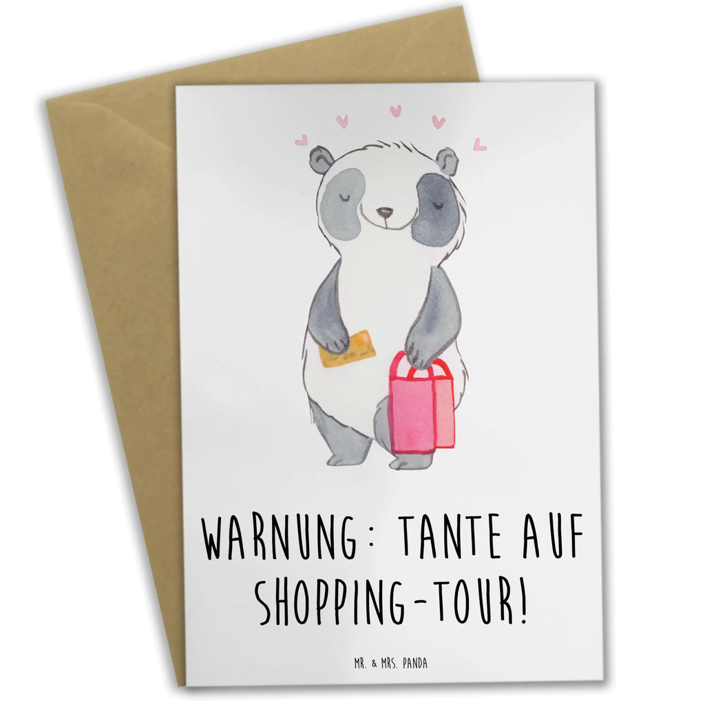 Greetings card Warnung: Tante auf Shopping-Tour! Ansichtskarten, Klappkarte, Einladungskarte, Grußkarte, Karte, Geburtstagskarte, Glückwunschkarte, Hochzeitskarte, Familie, Vatertag, Muttertag, Bruder, Schwester, Mama, Papa, Oma, Opa