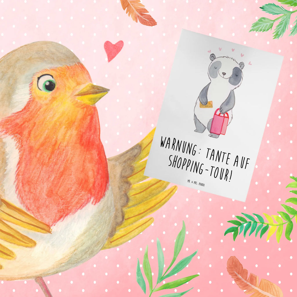 Greetings card Warnung: Tante auf Shopping-Tour! Ansichtskarten, Klappkarte, Einladungskarte, Grußkarte, Karte, Geburtstagskarte, Glückwunschkarte, Hochzeitskarte, Familie, Vatertag, Muttertag, Bruder, Schwester, Mama, Papa, Oma, Opa