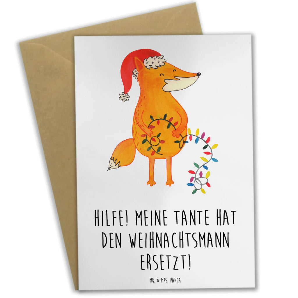 Greetings card Hilfe! Meine Tante hat den Weihnachtsmann ersetzt! Karte, Grußkarte, Glückwunschkarte, Hochzeitskarte, Ansichtskarten, Geburtstagskarte, Einladungskarte, Klappkarte, Familie, Vatertag, Muttertag, Bruder, Schwester, Mama, Papa, Oma, Opa