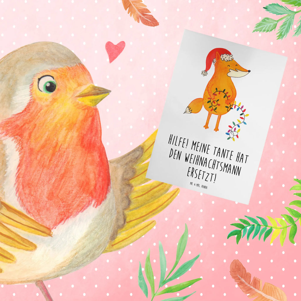 Greetings card Hilfe! Meine Tante hat den Weihnachtsmann ersetzt! Karte, Grußkarte, Glückwunschkarte, Hochzeitskarte, Ansichtskarten, Geburtstagskarte, Einladungskarte, Klappkarte, Familie, Vatertag, Muttertag, Bruder, Schwester, Mama, Papa, Oma, Opa