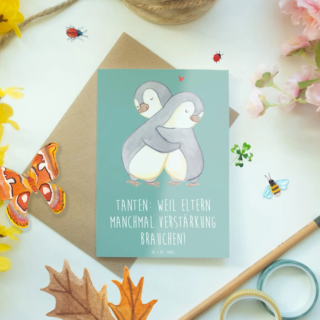 Greetings card Tanten: Weil Eltern manchmal Verstärkung brauchen! Glückwunschkarte, Klappkarte, Geburtstagskarte, Einladungskarte, Ansichtskarten, Karte, Hochzeitskarte, Grußkarte, Familie, Vatertag, Muttertag, Bruder, Schwester, Mama, Papa, Oma, Opa
