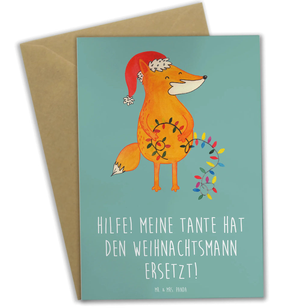 Greetings card Hilfe! Meine Tante hat den Weihnachtsmann ersetzt! Karte, Grußkarte, Glückwunschkarte, Hochzeitskarte, Ansichtskarten, Geburtstagskarte, Einladungskarte, Klappkarte, Familie, Vatertag, Muttertag, Bruder, Schwester, Mama, Papa, Oma, Opa