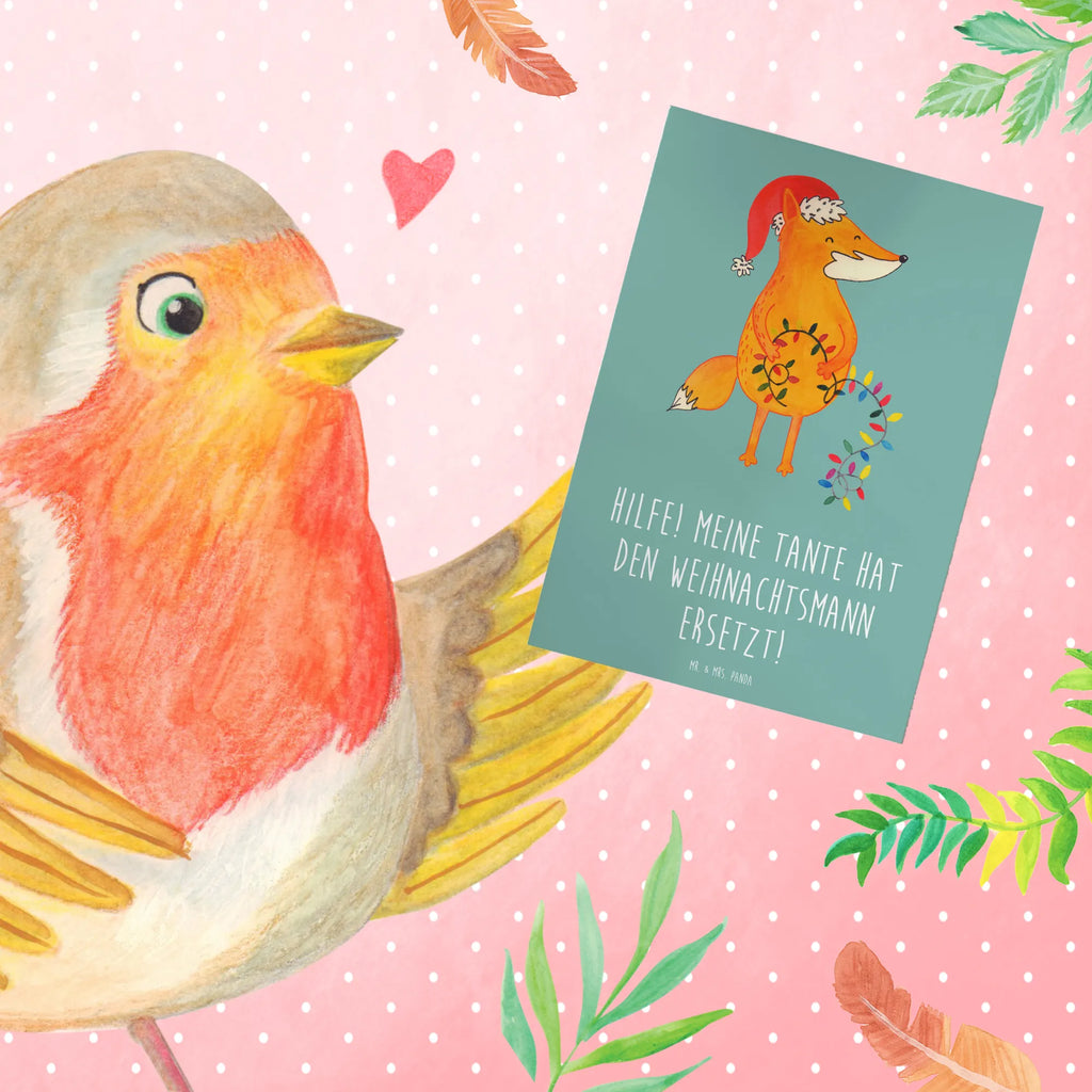 Greetings card Hilfe! Meine Tante hat den Weihnachtsmann ersetzt! Karte, Grußkarte, Glückwunschkarte, Hochzeitskarte, Ansichtskarten, Geburtstagskarte, Einladungskarte, Klappkarte, Familie, Vatertag, Muttertag, Bruder, Schwester, Mama, Papa, Oma, Opa