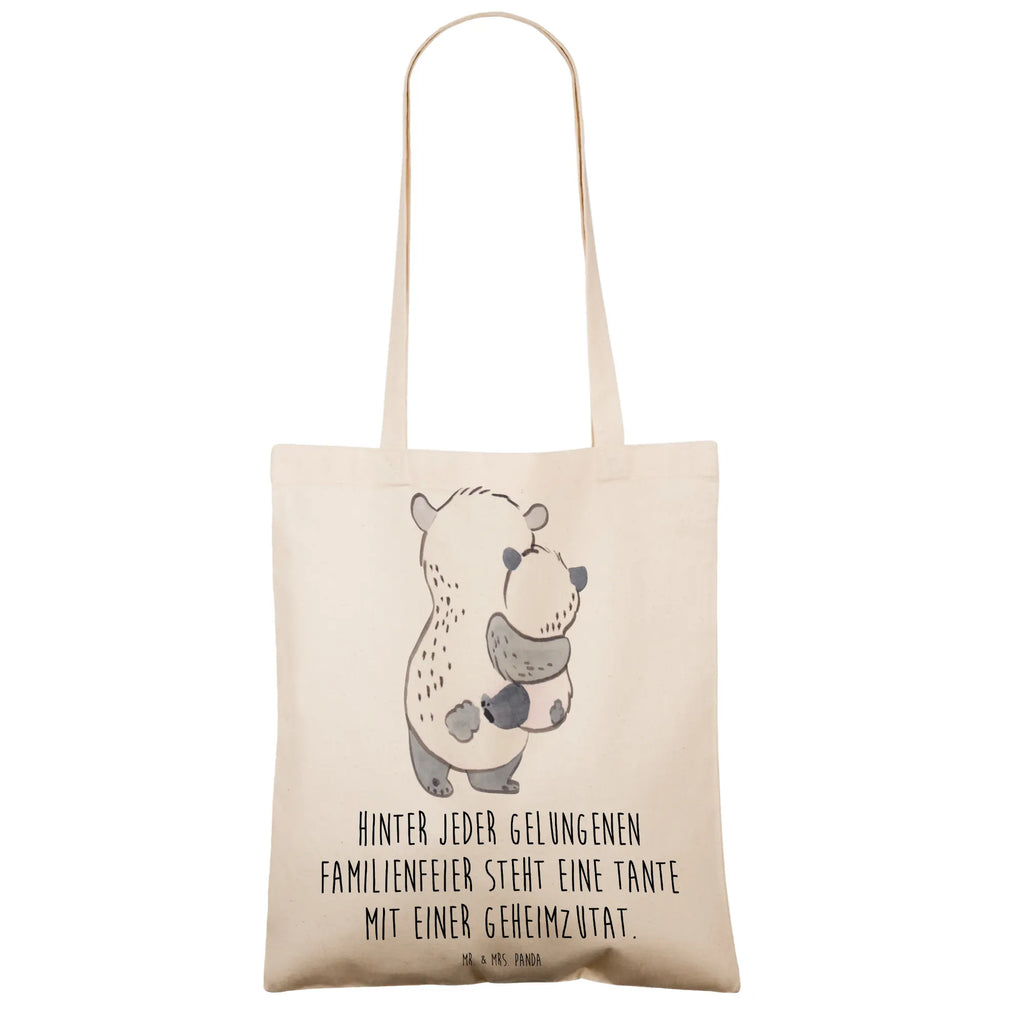 Tote bag Hinter jeder gelungenen Familienfeier steht eine Tante mit einer Geheimzutat. Schultertasche, Tasche, Stofftasche, Einkaufstasche, Beuteltasche, Tragetasche, Jutebeutel, Umhängetasche, Stoffbeutel, Strandtasche, Beutel, Jutetasche, Shopper, Badetasche, Einkaufstüte, Laptoptasche, Familie, Vatertag, Muttertag, Bruder, Schwester, Mama, Papa, Oma, Opa
