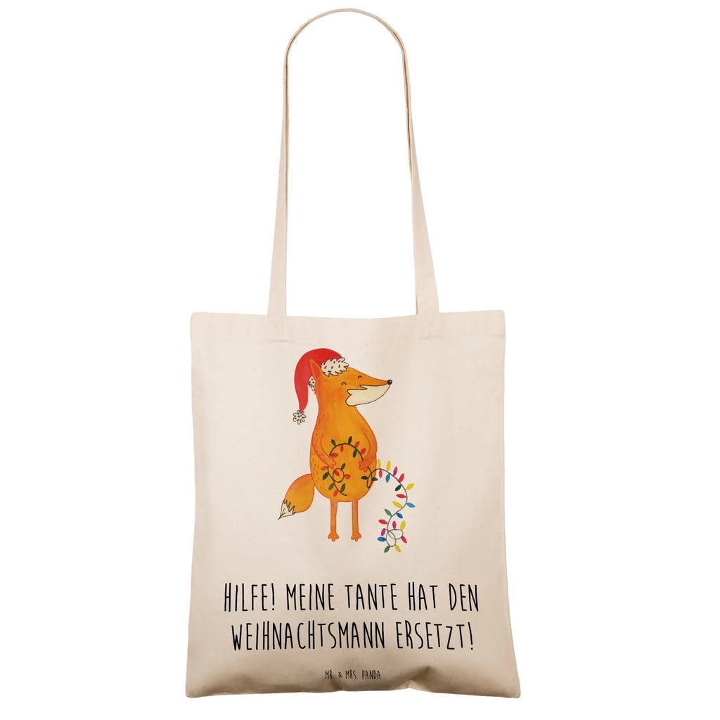 Tote bag Hilfe! Meine Tante hat den Weihnachtsmann ersetzt! Tasche, Jutebeutel, Jutetasche, Beutel, Einkaufstüte, Schultertasche, Shopper, Badetasche, Stofftasche, Einkaufstasche, Beuteltasche, Tragetasche, Laptoptasche, Umhängetasche, Stoffbeutel, Strandtasche, Familie, Vatertag, Muttertag, Bruder, Schwester, Mama, Papa, Oma, Opa