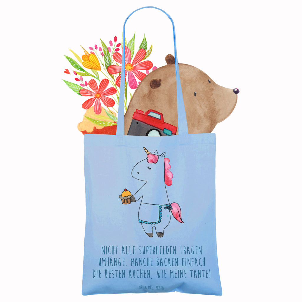 Tote bag Nicht alle Superhelden tragen Umhänge. Manche backen einfach die besten Kuchen, wie meine Tante! Stofftasche, Einkaufstüte, Jutebeutel, Badetasche, Strandtasche, Beutel, Einkaufstasche, Stoffbeutel, Tragetasche, Beuteltasche, Jutetasche, Laptoptasche, Umhängetasche, Tasche, Shopper, Schultertasche, Familie, Vatertag, Muttertag, Bruder, Schwester, Mama, Papa, Oma, Opa