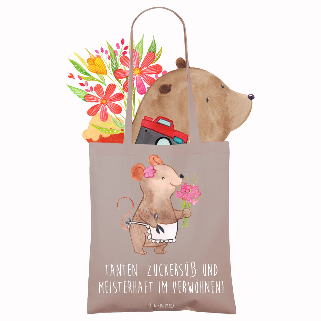 Tote bag Tanten: Zuckersüß und meisterhaft im Verwöhnen! Einkaufstasche, Tragetasche, Beutel, Tasche, Shopper, Stofftasche, Schultertasche, Jutebeutel, Stoffbeutel, Jutetasche, Umhängetasche, Laptoptasche, Strandtasche, Beuteltasche, Badetasche, Einkaufstüte, Familie, Vatertag, Muttertag, Bruder, Schwester, Mama, Papa, Oma, Opa