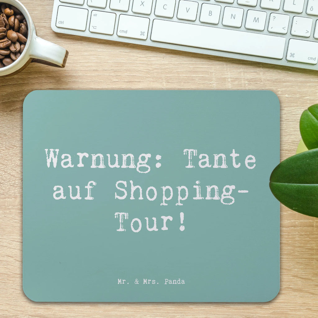 Mouse mat Saying Warnung: Tante auf Shopping-Tour! Mousepad, Computer zubehör, Büroausstattung, PC Zubehör, Arbeitszimmer, Mauspad, Einzigartiges Mauspad, Designer Mauspad, Mausunterlage, Mauspad Büro, Familie, Vatertag, Muttertag, Bruder, Schwester, Mama, Papa, Oma, Opa