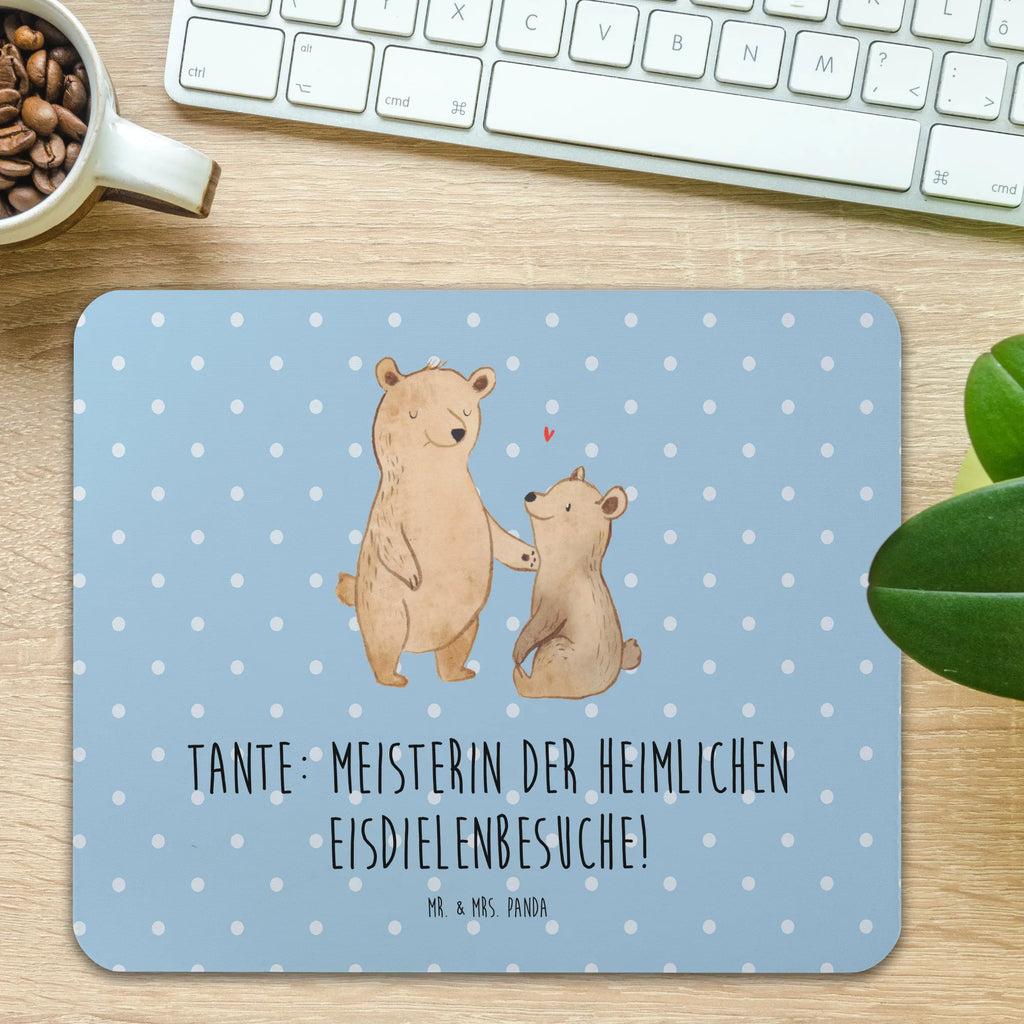 Mouse mat Tante: Meisterin der heimlichen Eisdielenbesuche! Büroausstattung, Computer zubehör, Arbeitszimmer, Designer Mauspad, Mauspad Büro, Mousepad, PC Zubehör, Mausunterlage, Einzigartiges Mauspad, Mauspad, Familie, Vatertag, Muttertag, Bruder, Schwester, Mama, Papa, Oma, Opa
