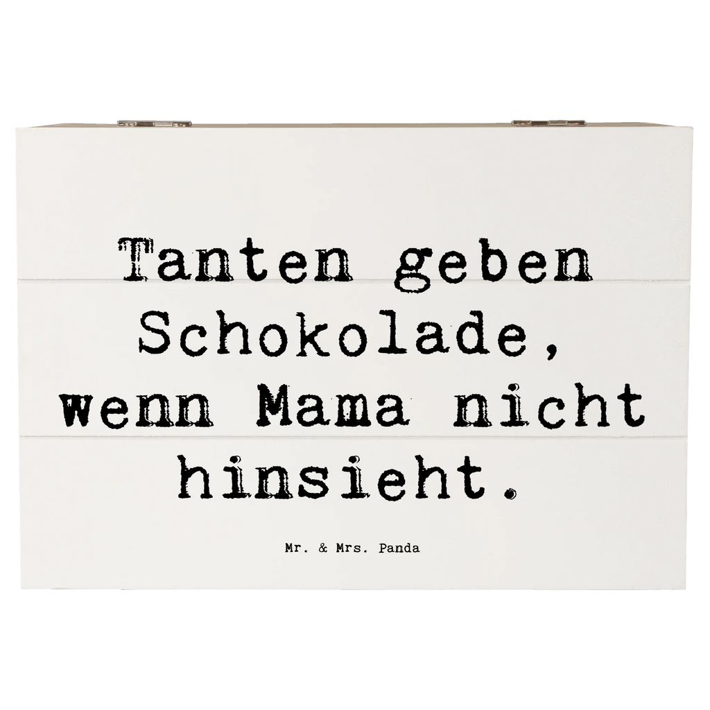 Holzkiste Spruch Tanten geben Schokolade, wenn Mama nicht hinsieht. Geschenkbox, Erinnerungskiste, Holzkiste, Dekokiste, Erinnerungsbox, Schatulle, Kiste, Schatzkiste, Geschenkdose, Truhe, Aufbewahrungsbox, XXL, Familie, Vatertag, Muttertag, Bruder, Schwester, Mama, Papa, Oma, Opa