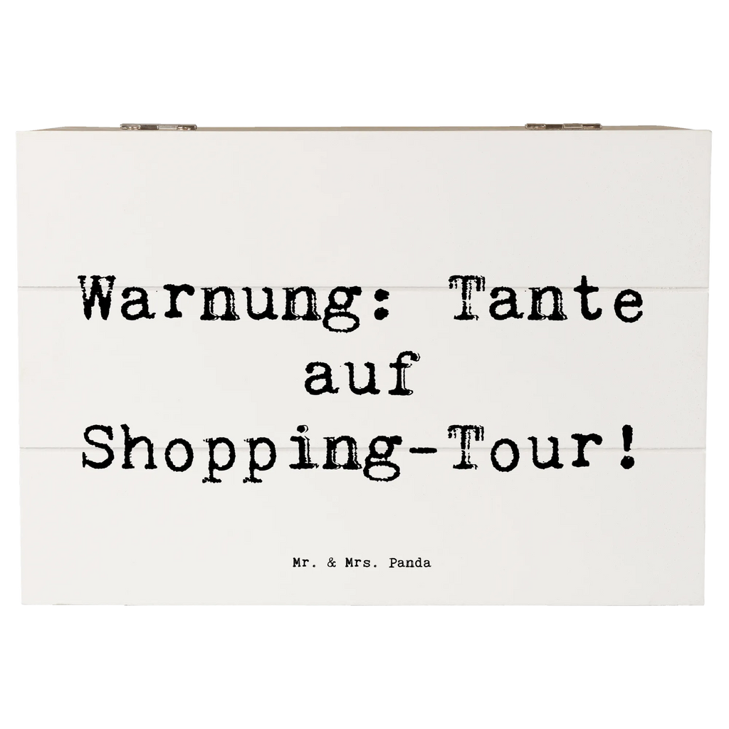Wooden chest Saying Warnung: Tante auf Shopping-Tour! Kiste, XXL, Schatzkiste, Geschenkbox, Aufbewahrungsbox, Geschenkdose, Erinnerungskiste, Schatulle, Erinnerungsbox, Dekokiste, Truhe, Holzkiste, Familie, Vatertag, Muttertag, Bruder, Schwester, Mama, Papa, Oma, Opa