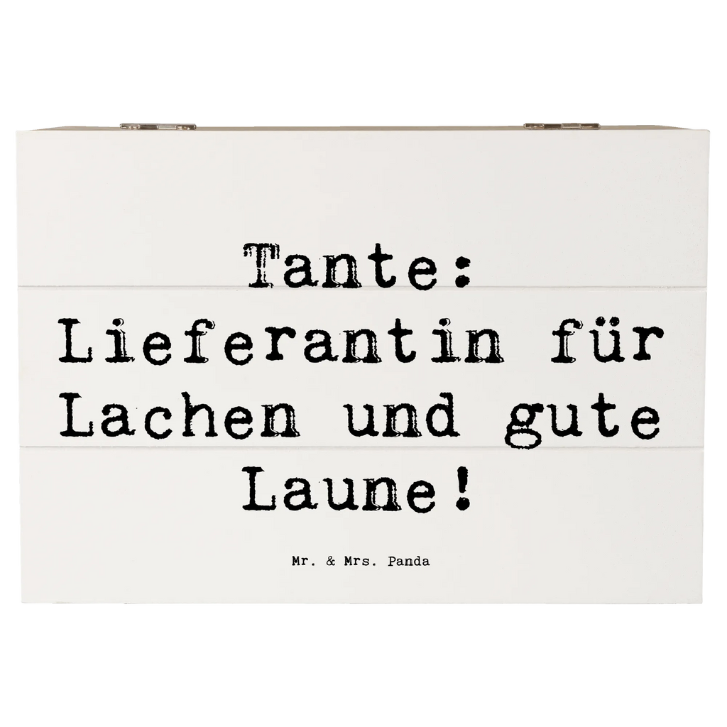 Wooden chest Saying Tante: Lieferantin für Lachen und gute Laune! Geschenkbox, XXL, Aufbewahrungsbox, Schatulle, Schatzkiste, Kiste, Holzkiste, Erinnerungsbox, Geschenkdose, Truhe, Dekokiste, Erinnerungskiste, Familie, Vatertag, Muttertag, Bruder, Schwester, Mama, Papa, Oma, Opa
