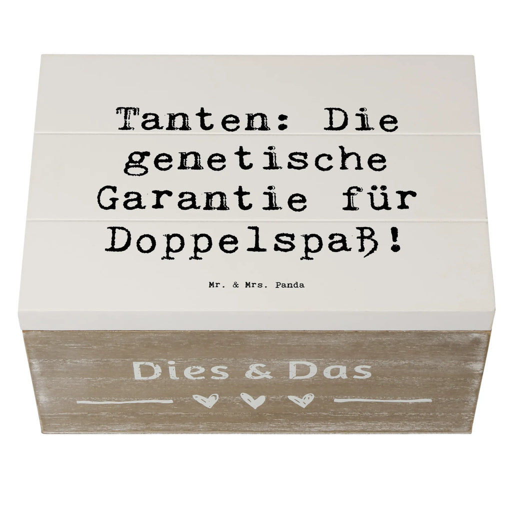 Holzkiste Spruch Tanten Doppelspaß Erinnerungsbox, XXL, Kiste, Aufbewahrungsbox, Schatulle, Geschenkdose, Geschenkbox, Holzkiste, Erinnerungskiste, Dekokiste, Schatzkiste, Truhe, Familie, Vatertag, Muttertag, Bruder, Schwester, Mama, Papa, Oma, Opa