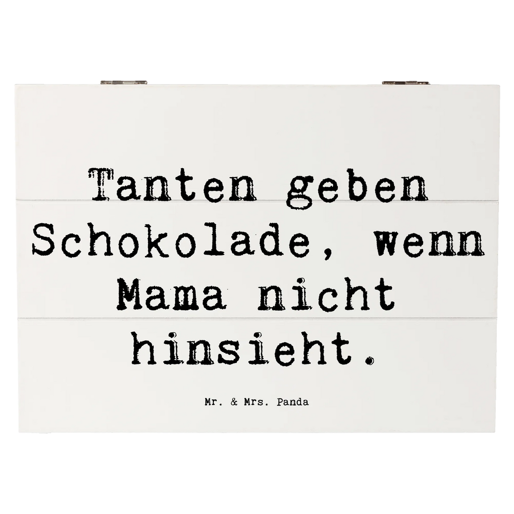 Holzkiste Spruch Tanten geben Schokolade, wenn Mama nicht hinsieht. Geschenkbox, Erinnerungskiste, Holzkiste, Dekokiste, Erinnerungsbox, Schatulle, Kiste, Schatzkiste, Geschenkdose, Truhe, Aufbewahrungsbox, XXL, Familie, Vatertag, Muttertag, Bruder, Schwester, Mama, Papa, Oma, Opa