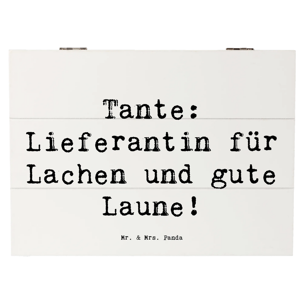 Wooden chest Saying Tante: Lieferantin für Lachen und gute Laune! Geschenkbox, XXL, Aufbewahrungsbox, Schatulle, Schatzkiste, Kiste, Holzkiste, Erinnerungsbox, Geschenkdose, Truhe, Dekokiste, Erinnerungskiste, Familie, Vatertag, Muttertag, Bruder, Schwester, Mama, Papa, Oma, Opa