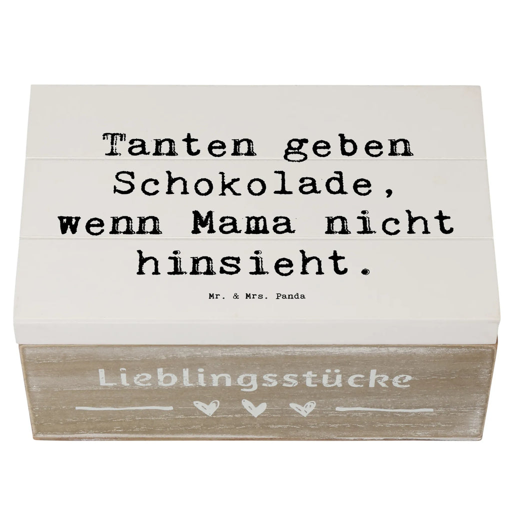 Holzkiste Spruch Tanten geben Schokolade, wenn Mama nicht hinsieht. Geschenkbox, Erinnerungskiste, Holzkiste, Dekokiste, Erinnerungsbox, Schatulle, Kiste, Schatzkiste, Geschenkdose, Truhe, Aufbewahrungsbox, XXL, Familie, Vatertag, Muttertag, Bruder, Schwester, Mama, Papa, Oma, Opa