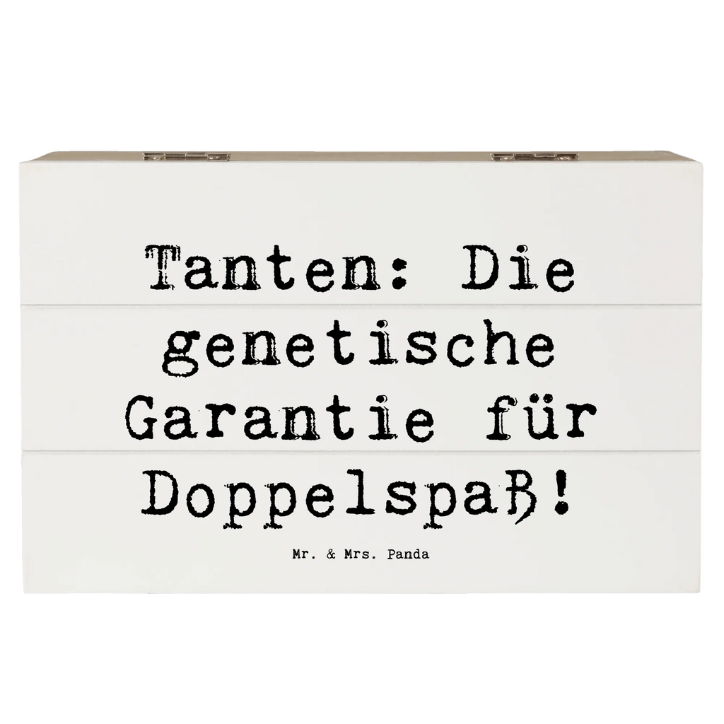 Holzkiste Spruch Tanten Doppelspaß Erinnerungsbox, XXL, Kiste, Aufbewahrungsbox, Schatulle, Geschenkdose, Geschenkbox, Holzkiste, Erinnerungskiste, Dekokiste, Schatzkiste, Truhe, Familie, Vatertag, Muttertag, Bruder, Schwester, Mama, Papa, Oma, Opa