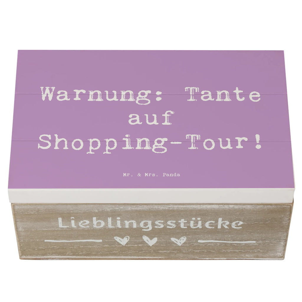 Wooden chest Saying Warnung: Tante auf Shopping-Tour! Kiste, XXL, Schatzkiste, Geschenkbox, Aufbewahrungsbox, Geschenkdose, Erinnerungskiste, Schatulle, Erinnerungsbox, Dekokiste, Truhe, Holzkiste, Familie, Vatertag, Muttertag, Bruder, Schwester, Mama, Papa, Oma, Opa