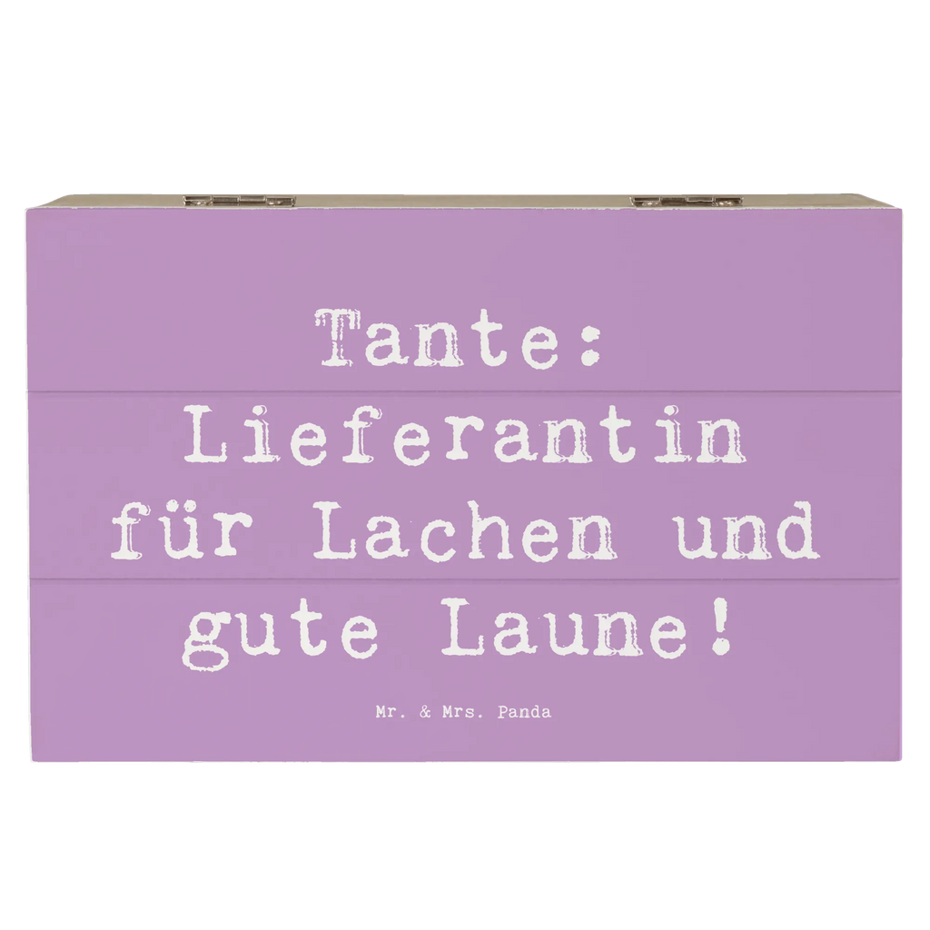Wooden chest Saying Tante: Lieferantin für Lachen und gute Laune! Geschenkbox, XXL, Aufbewahrungsbox, Schatulle, Schatzkiste, Kiste, Holzkiste, Erinnerungsbox, Geschenkdose, Truhe, Dekokiste, Erinnerungskiste, Familie, Vatertag, Muttertag, Bruder, Schwester, Mama, Papa, Oma, Opa