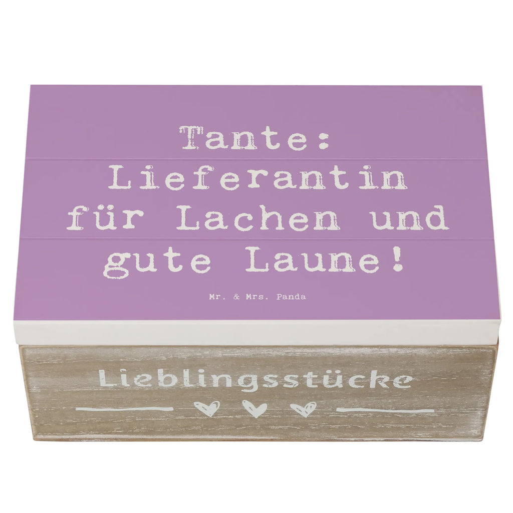 Wooden chest Saying Tante: Lieferantin für Lachen und gute Laune! Geschenkbox, XXL, Aufbewahrungsbox, Schatulle, Schatzkiste, Kiste, Holzkiste, Erinnerungsbox, Geschenkdose, Truhe, Dekokiste, Erinnerungskiste, Familie, Vatertag, Muttertag, Bruder, Schwester, Mama, Papa, Oma, Opa