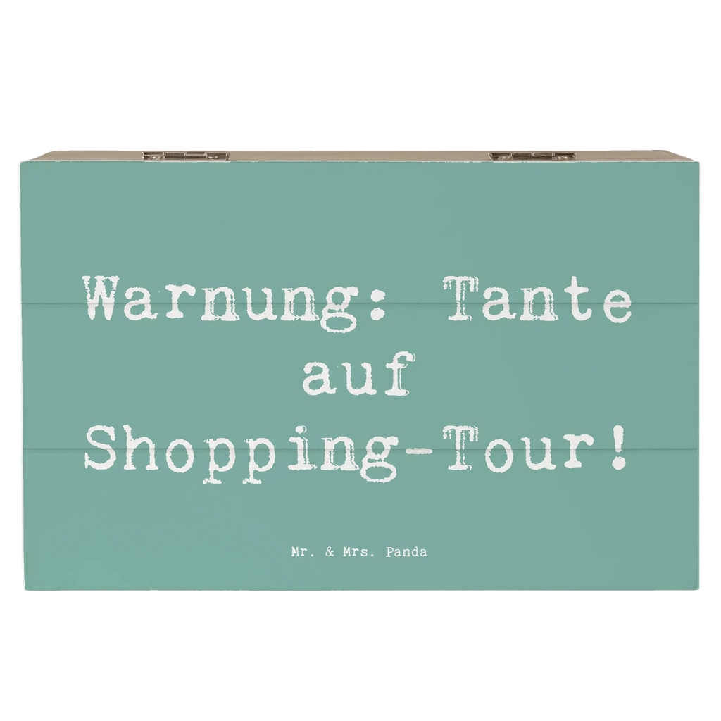 Wooden chest Saying Warnung: Tante auf Shopping-Tour! Kiste, XXL, Schatzkiste, Geschenkbox, Aufbewahrungsbox, Geschenkdose, Erinnerungskiste, Schatulle, Erinnerungsbox, Dekokiste, Truhe, Holzkiste, Familie, Vatertag, Muttertag, Bruder, Schwester, Mama, Papa, Oma, Opa
