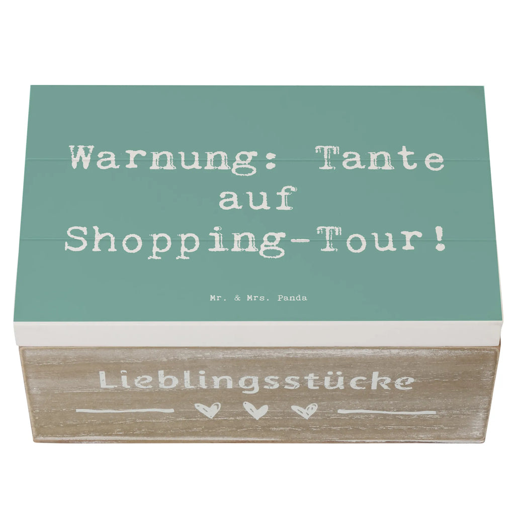Wooden chest Saying Warnung: Tante auf Shopping-Tour! Kiste, XXL, Schatzkiste, Geschenkbox, Aufbewahrungsbox, Geschenkdose, Erinnerungskiste, Schatulle, Erinnerungsbox, Dekokiste, Truhe, Holzkiste, Familie, Vatertag, Muttertag, Bruder, Schwester, Mama, Papa, Oma, Opa
