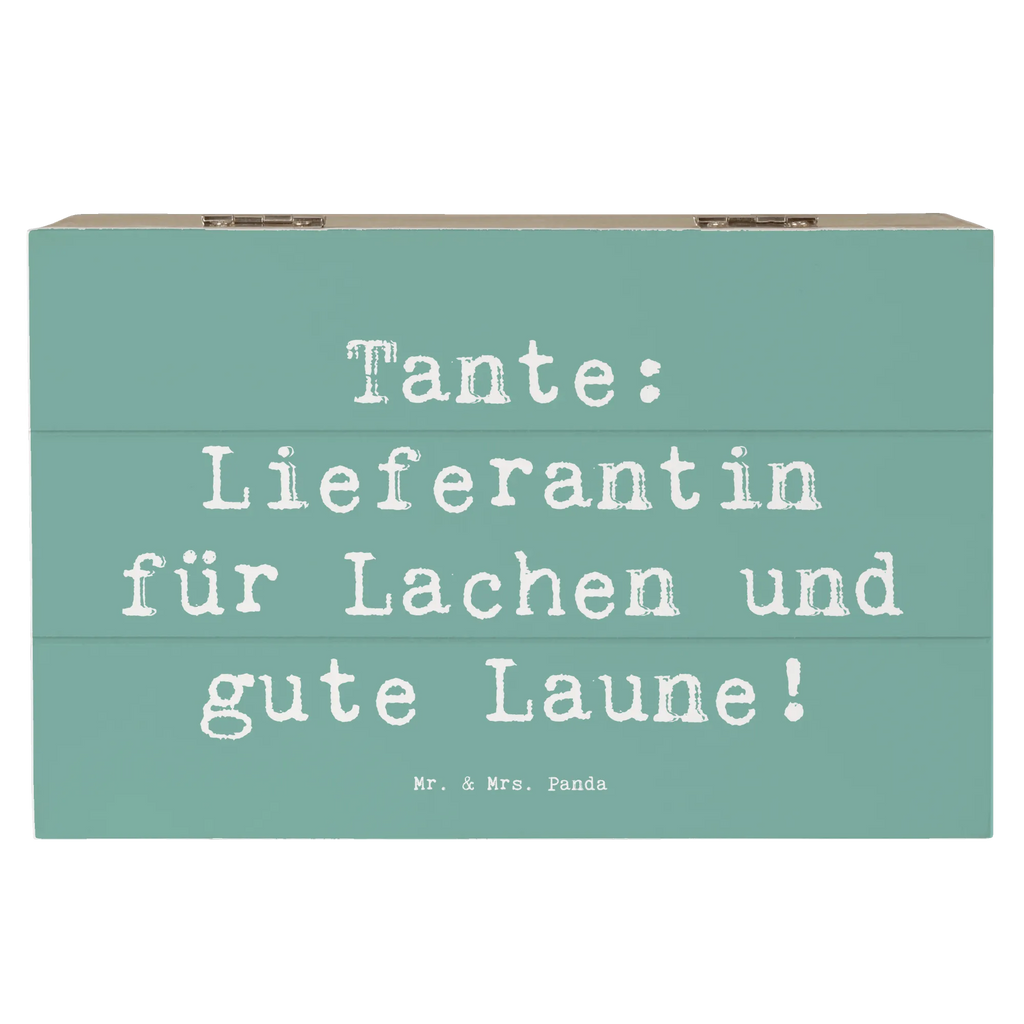 Wooden chest Saying Tante: Lieferantin für Lachen und gute Laune! Geschenkbox, XXL, Aufbewahrungsbox, Schatulle, Schatzkiste, Kiste, Holzkiste, Erinnerungsbox, Geschenkdose, Truhe, Dekokiste, Erinnerungskiste, Familie, Vatertag, Muttertag, Bruder, Schwester, Mama, Papa, Oma, Opa