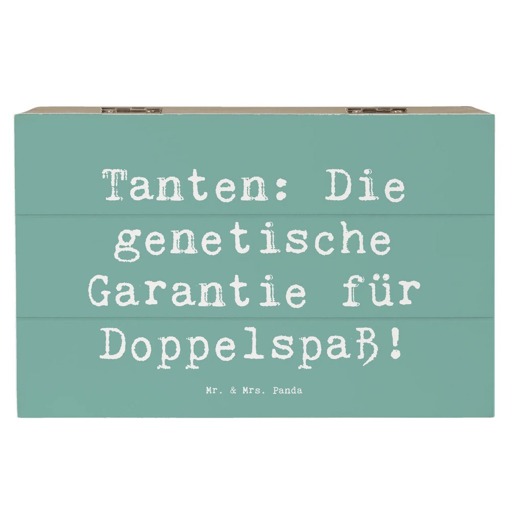 Holzkiste Spruch Tanten Doppelspaß Erinnerungsbox, XXL, Kiste, Aufbewahrungsbox, Schatulle, Geschenkdose, Geschenkbox, Holzkiste, Erinnerungskiste, Dekokiste, Schatzkiste, Truhe, Familie, Vatertag, Muttertag, Bruder, Schwester, Mama, Papa, Oma, Opa