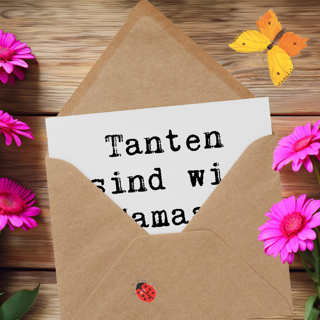 Deluxe Card Saying Tanten sind wie Mamas, nur mit Glitzer! Karte, Hochzeitskarte, Einladungskarte, Grußkarte, Hochwertige Klappkarte, Geburtstagskarte, Glückwunschkarte, Hochwertige Grußkarte, Klappkarte, Familie, Vatertag, Muttertag, Bruder, Schwester, Mama, Papa, Oma, Opa