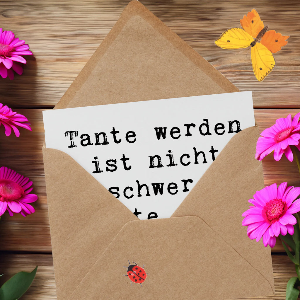 Deluxe Card Saying Tante werden ist nicht schwer, Tante sein dagegen sehr! Geburtstagskarte, Klappkarte, Grußkarte, Hochwertige Klappkarte, Karte, Glückwunschkarte, Einladungskarte, Hochzeitskarte, Hochwertige Grußkarte, Familie, Vatertag, Muttertag, Bruder, Schwester, Mama, Papa, Oma, Opa