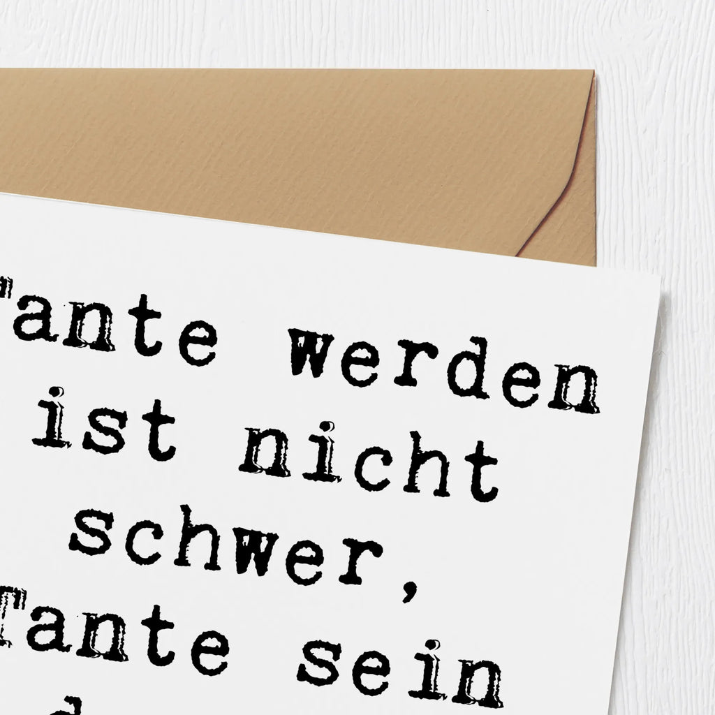 Deluxe Card Saying Tante werden ist nicht schwer, Tante sein dagegen sehr! Geburtstagskarte, Klappkarte, Grußkarte, Hochwertige Klappkarte, Karte, Glückwunschkarte, Einladungskarte, Hochzeitskarte, Hochwertige Grußkarte, Familie, Vatertag, Muttertag, Bruder, Schwester, Mama, Papa, Oma, Opa