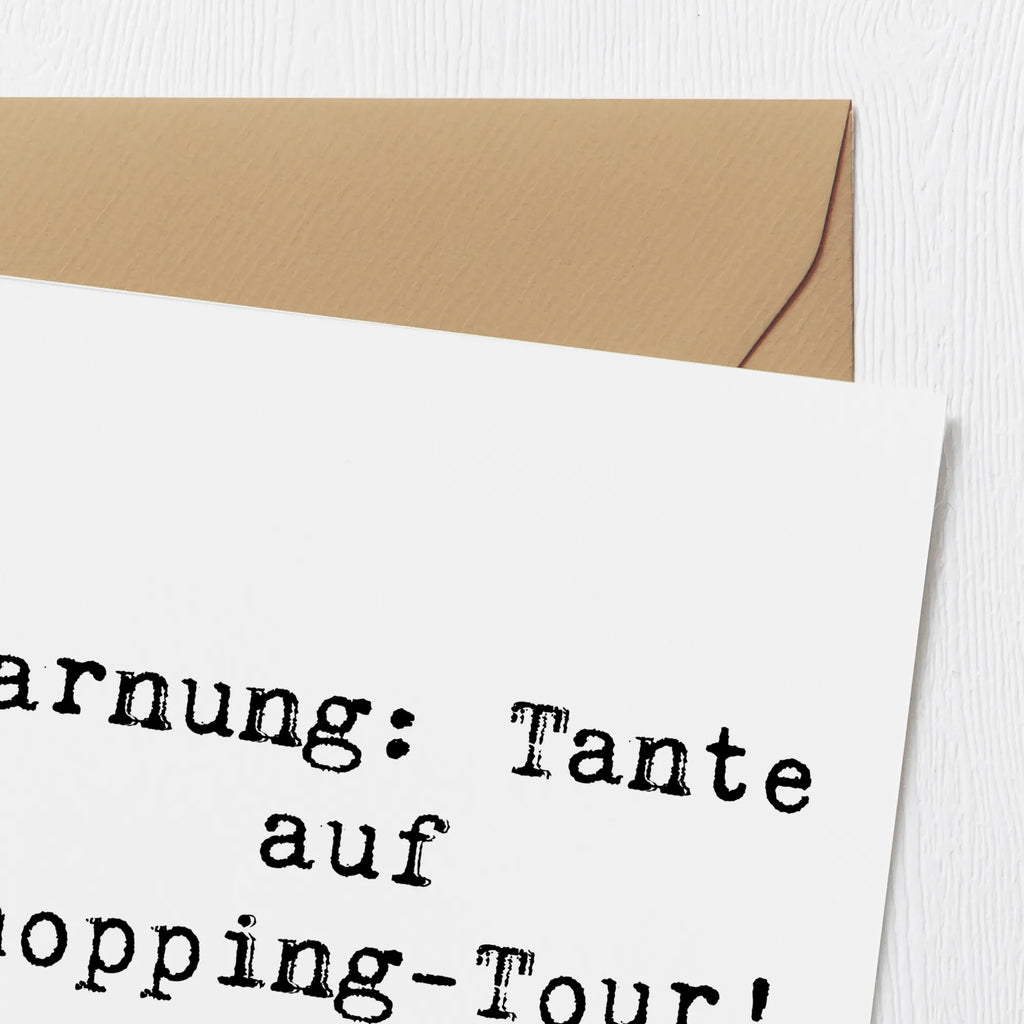 Deluxe Karte Spruch Tante Shopping Karte, Geburtstagskarte, Klappkarte, Glückwunschkarte, Hochwertige Grußkarte, Hochzeitskarte, Hochwertige Klappkarte, Grußkarte, Einladungskarte, Familie, Vatertag, Muttertag, Bruder, Schwester, Mama, Papa, Oma, Opa