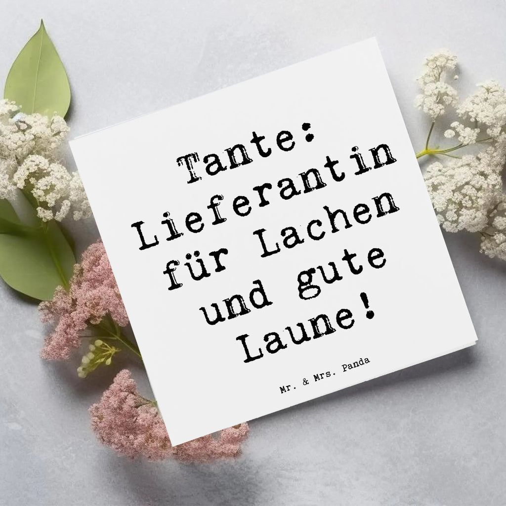 Deluxe Karte Spruch Tante Lieferantin Geburtstagskarte, Karte, Glückwunschkarte, Einladungskarte, Grußkarte, Klappkarte, Hochwertige Grußkarte, Hochzeitskarte, Hochwertige Klappkarte, Familie, Vatertag, Muttertag, Bruder, Schwester, Mama, Papa, Oma, Opa