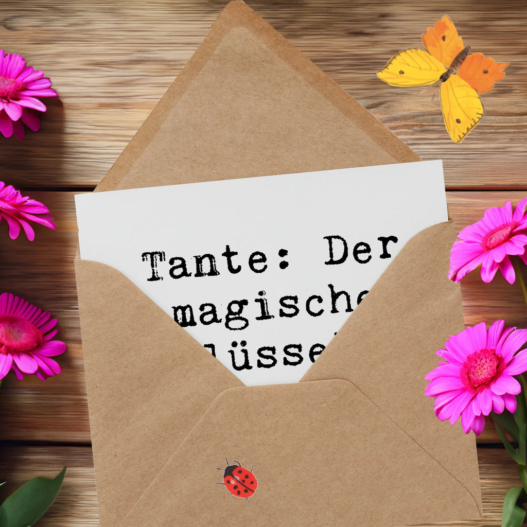 Deluxe Card Saying Tante: Der magische Schlüssel zu verbotenen Naschereien! Karte, Einladungskarte, Geburtstagskarte, Hochzeitskarte, Glückwunschkarte, Hochwertige Grußkarte, Klappkarte, Grußkarte, Hochwertige Klappkarte, Familie, Vatertag, Muttertag, Bruder, Schwester, Mama, Papa, Oma, Opa