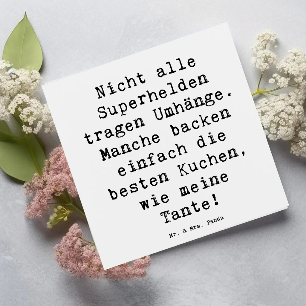 Deluxe Card Saying Nicht alle Superhelden tragen Umhänge. Manche backen einfach die besten Kuchen, wie meine Tante! Geburtstagskarte, Grußkarte, Klappkarte, Karte, Hochwertige Grußkarte, Hochwertige Klappkarte, Einladungskarte, Glückwunschkarte, Hochzeitskarte, Familie, Vatertag, Muttertag, Bruder, Schwester, Mama, Papa, Oma, Opa