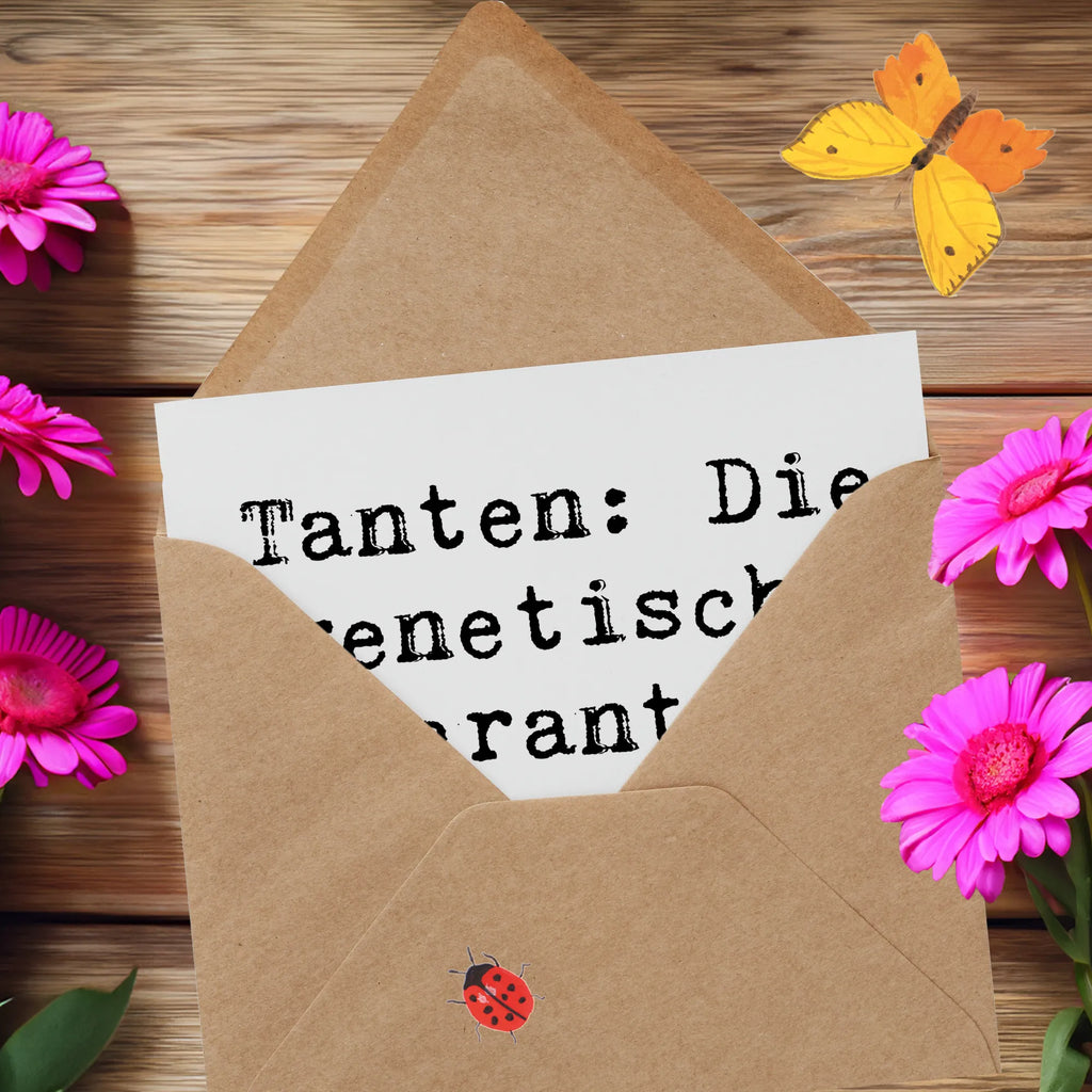 Deluxe Karte Spruch Tanten Doppelspaß Grußkarte, Hochwertige Klappkarte, Klappkarte, Hochwertige Grußkarte, Karte, Glückwunschkarte, Geburtstagskarte, Einladungskarte, Hochzeitskarte, Familie, Vatertag, Muttertag, Bruder, Schwester, Mama, Papa, Oma, Opa