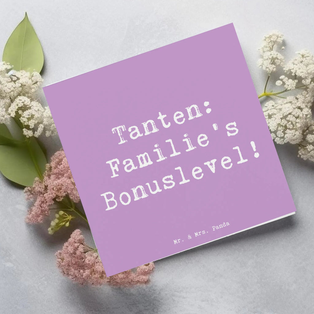Deluxe Card Saying Tanten: Familie's Bonuslevel! Karte, Klappkarte, Glückwunschkarte, Hochzeitskarte, Geburtstagskarte, Hochwertige Grußkarte, Hochwertige Klappkarte, Einladungskarte, Grußkarte, Familie, Vatertag, Muttertag, Bruder, Schwester, Mama, Papa, Oma, Opa