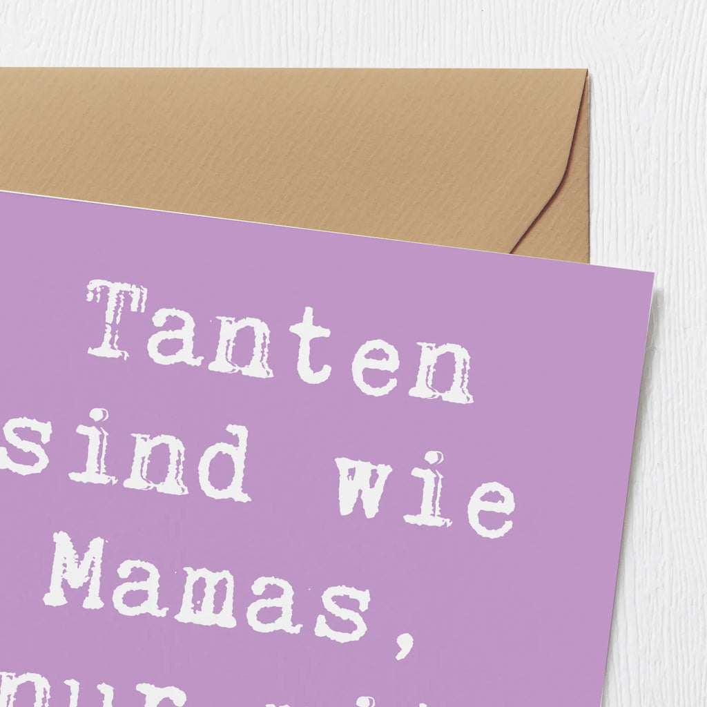 Deluxe Card Saying Tanten sind wie Mamas, nur mit Glitzer! Karte, Hochzeitskarte, Einladungskarte, Grußkarte, Hochwertige Klappkarte, Geburtstagskarte, Glückwunschkarte, Hochwertige Grußkarte, Klappkarte, Familie, Vatertag, Muttertag, Bruder, Schwester, Mama, Papa, Oma, Opa