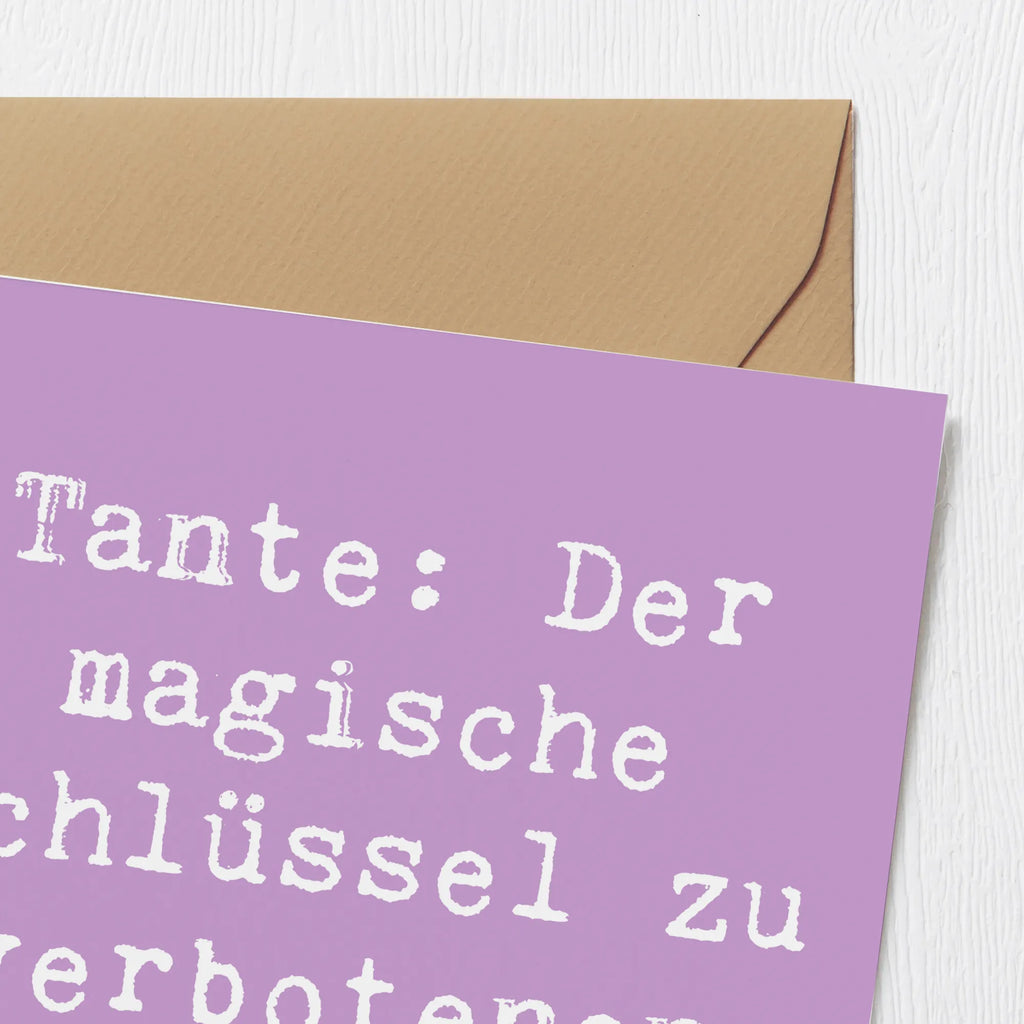 Deluxe Card Saying Tante: Der magische Schlüssel zu verbotenen Naschereien! Karte, Einladungskarte, Geburtstagskarte, Hochzeitskarte, Glückwunschkarte, Hochwertige Grußkarte, Klappkarte, Grußkarte, Hochwertige Klappkarte, Familie, Vatertag, Muttertag, Bruder, Schwester, Mama, Papa, Oma, Opa