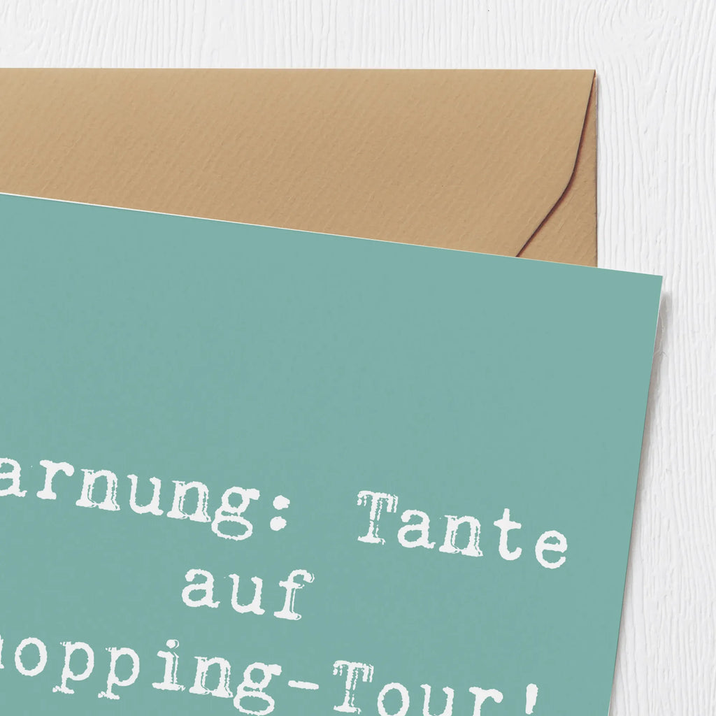 Deluxe Karte Spruch Tante Shopping Karte, Geburtstagskarte, Klappkarte, Glückwunschkarte, Hochwertige Grußkarte, Hochzeitskarte, Hochwertige Klappkarte, Grußkarte, Einladungskarte, Familie, Vatertag, Muttertag, Bruder, Schwester, Mama, Papa, Oma, Opa