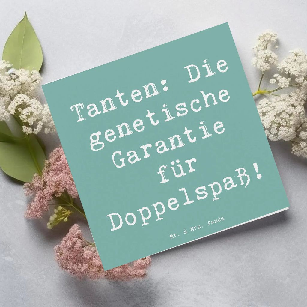 Deluxe Karte Spruch Tanten Doppelspaß Grußkarte, Hochwertige Klappkarte, Klappkarte, Hochwertige Grußkarte, Karte, Glückwunschkarte, Geburtstagskarte, Einladungskarte, Hochzeitskarte, Familie, Vatertag, Muttertag, Bruder, Schwester, Mama, Papa, Oma, Opa