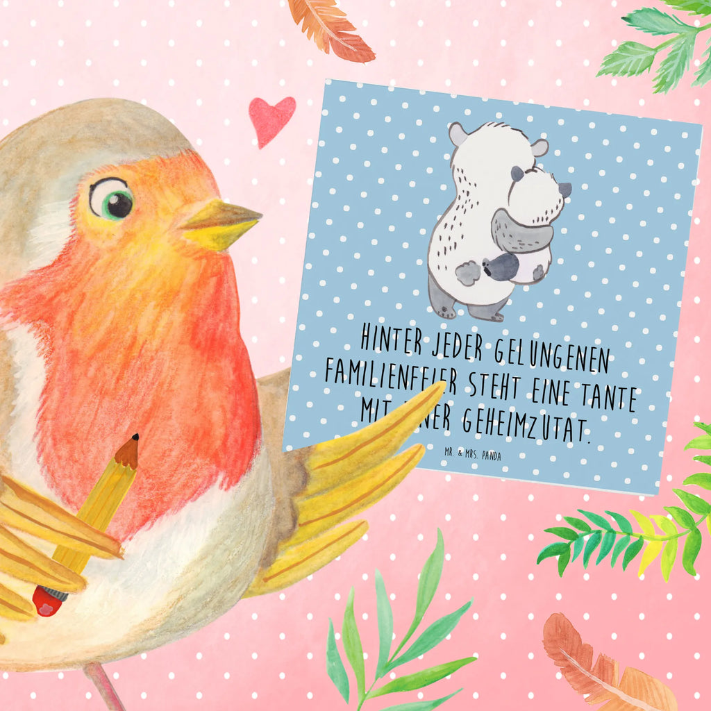 Deluxe Card Hinter jeder gelungenen Familienfeier steht eine Tante mit einer Geheimzutat. Klappkarte, Grußkarte, Karte, Glückwunschkarte, Geburtstagskarte, Hochzeitskarte, Hochwertige Klappkarte, Hochwertige Grußkarte, Einladungskarte, Familie, Vatertag, Muttertag, Bruder, Schwester, Mama, Papa, Oma, Opa