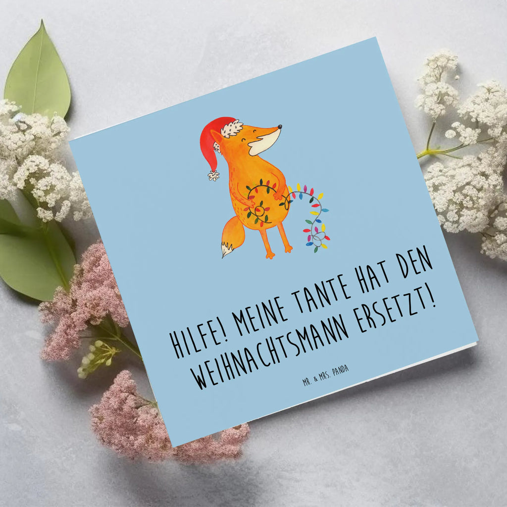 Deluxe Card Hilfe! Meine Tante hat den Weihnachtsmann ersetzt! Karte, Geburtstagskarte, Grußkarte, Einladungskarte, Hochwertige Klappkarte, Hochzeitskarte, Glückwunschkarte, Klappkarte, Hochwertige Grußkarte, Familie, Vatertag, Muttertag, Bruder, Schwester, Mama, Papa, Oma, Opa