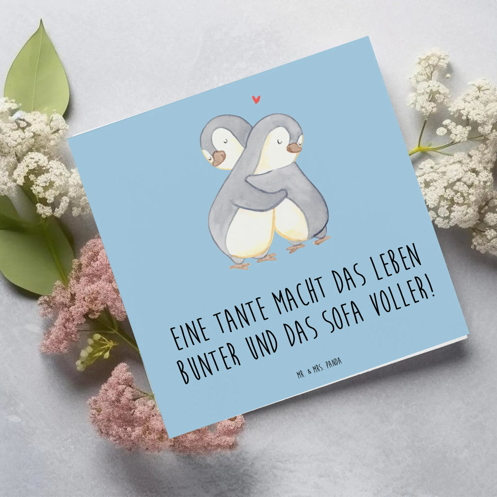 Deluxe Card Eine Tante macht das Leben bunter und das Sofa voller! Hochwertige Grußkarte, Grußkarte, Karte, Hochwertige Klappkarte, Hochzeitskarte, Geburtstagskarte, Klappkarte, Glückwunschkarte, Einladungskarte, Familie, Vatertag, Muttertag, Bruder, Schwester, Mama, Papa, Oma, Opa