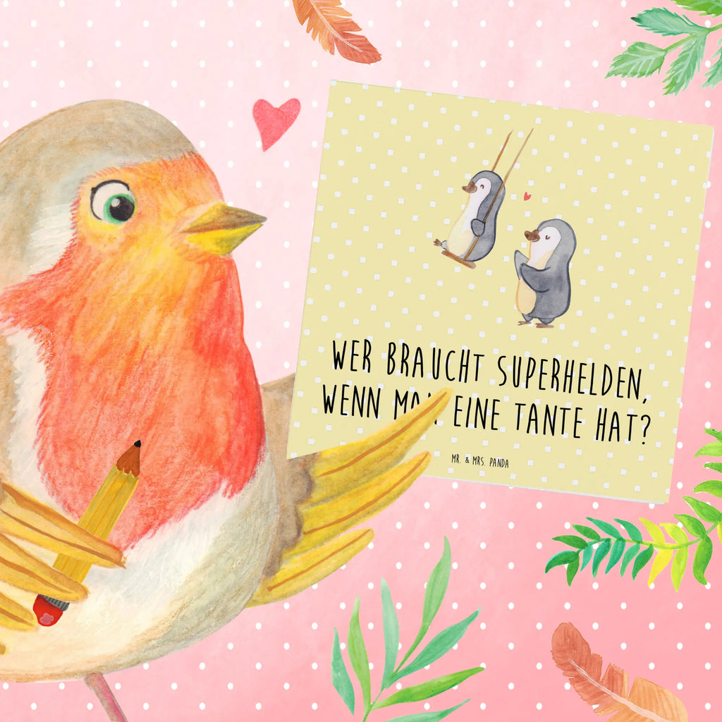 Deluxe Card Wer braucht Superhelden, wenn man eine Tante hat? Karte, Hochwertige Grußkarte, Hochwertige Klappkarte, Geburtstagskarte, Glückwunschkarte, Einladungskarte, Klappkarte, Grußkarte, Hochzeitskarte, Familie, Vatertag, Muttertag, Bruder, Schwester, Mama, Papa, Oma, Opa