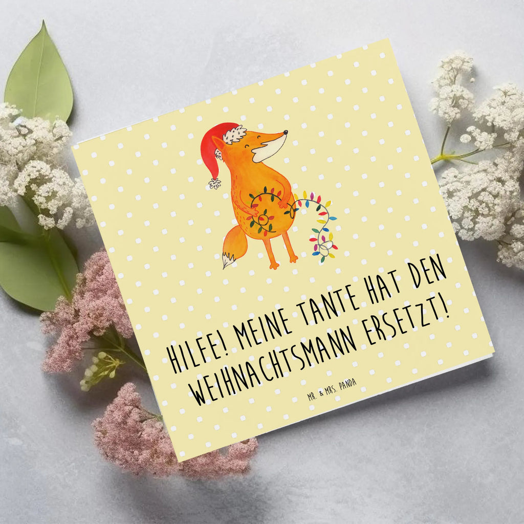 Deluxe Card Hilfe! Meine Tante hat den Weihnachtsmann ersetzt! Karte, Geburtstagskarte, Grußkarte, Einladungskarte, Hochwertige Klappkarte, Hochzeitskarte, Glückwunschkarte, Klappkarte, Hochwertige Grußkarte, Familie, Vatertag, Muttertag, Bruder, Schwester, Mama, Papa, Oma, Opa