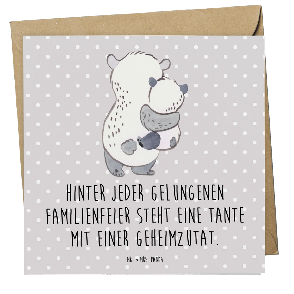 Deluxe Card Hinter jeder gelungenen Familienfeier steht eine Tante mit einer Geheimzutat. Klappkarte, Grußkarte, Karte, Glückwunschkarte, Geburtstagskarte, Hochzeitskarte, Hochwertige Klappkarte, Hochwertige Grußkarte, Einladungskarte, Familie, Vatertag, Muttertag, Bruder, Schwester, Mama, Papa, Oma, Opa