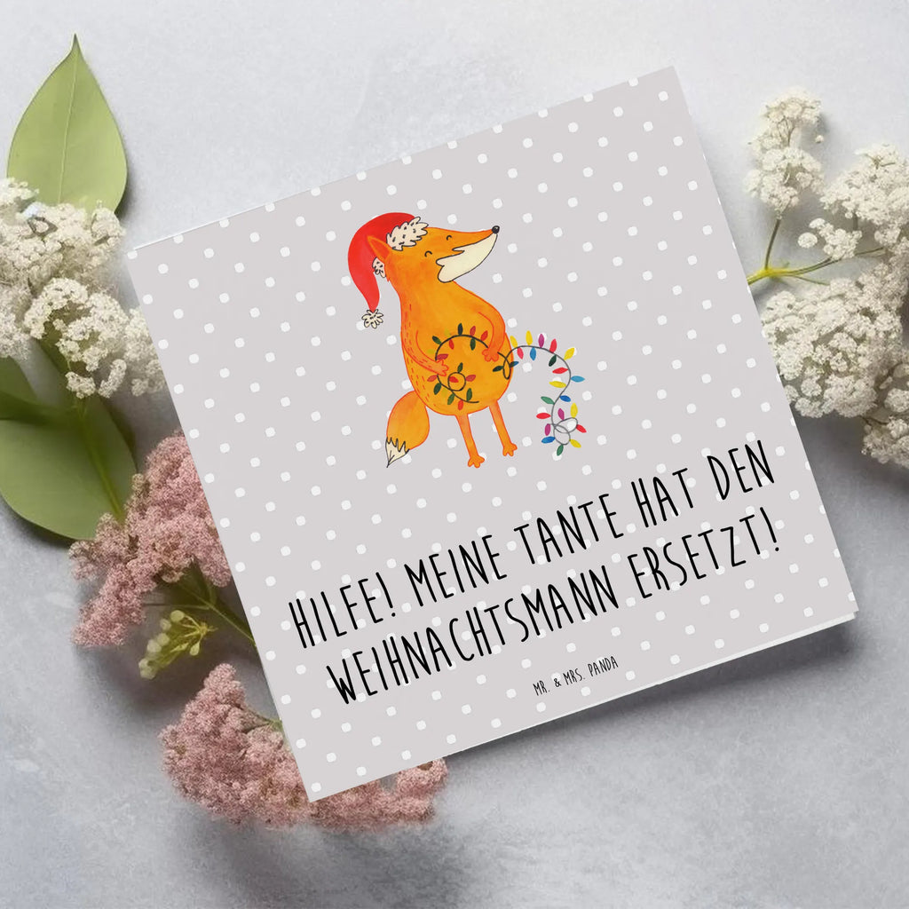 Deluxe Card Hilfe! Meine Tante hat den Weihnachtsmann ersetzt! Karte, Geburtstagskarte, Grußkarte, Einladungskarte, Hochwertige Klappkarte, Hochzeitskarte, Glückwunschkarte, Klappkarte, Hochwertige Grußkarte, Familie, Vatertag, Muttertag, Bruder, Schwester, Mama, Papa, Oma, Opa